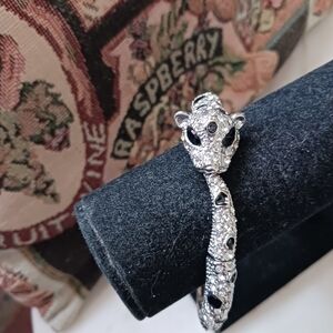 Silver Panther Jeweled Cuff, NWOT Rhinestone Bracelet